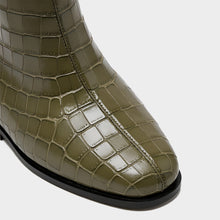 JoJaxs Crocodile Leather Heeled Ankle Boot