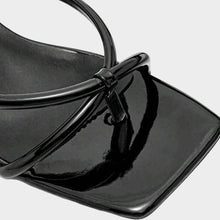 JoJaxs Square Patent Leather Healed Sandal
