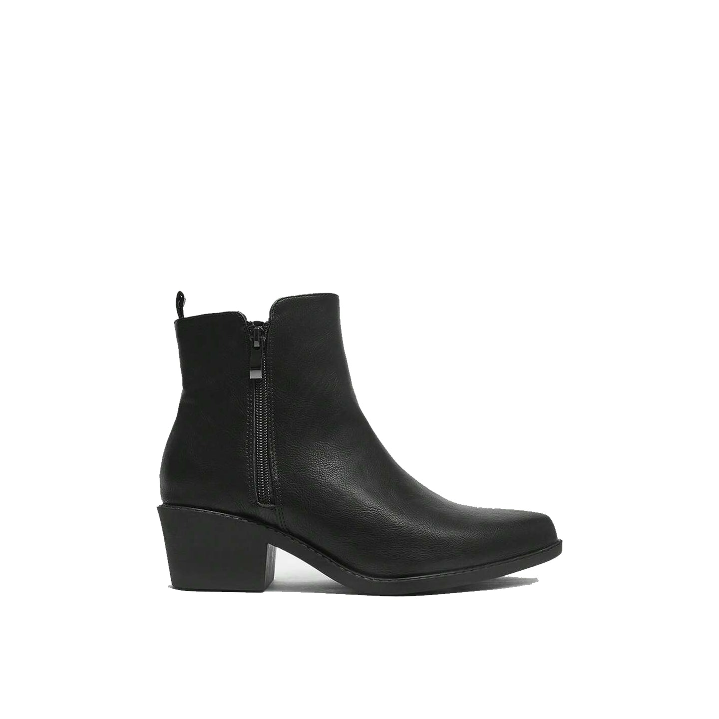 JoJaxs Zip Leather Heeled Ankle Boot
