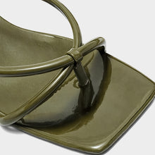 JoJaxs Square Patent Leather Healed Sandal