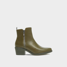 JoJaxs Zip Leather Heeled Ankle Boot